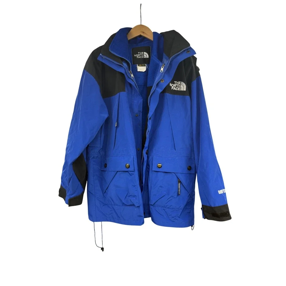 READ The North Face Gore-Tex Mountain Jacket Vintage 90's Blue Mens Medium